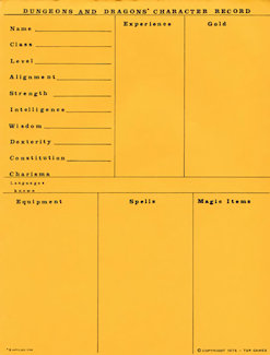 1976 Character Record