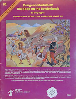 B2 Keep on the Borderlands, 1st printing